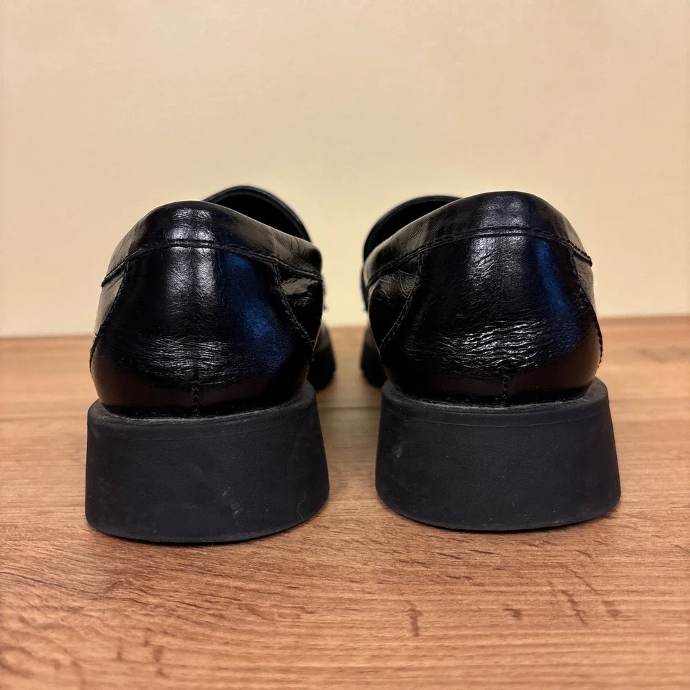 DOLCE VITA Elias Loafer Black Women Size 8.5 Lug Sole Platform Casual Office